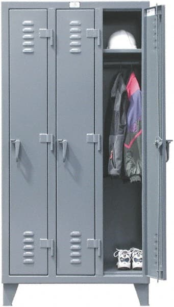 Strong Hold - 3 Door, 1 Tier, Steel Locker - Eagle Tool & Supply