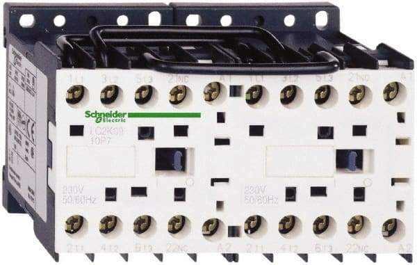 Schneider Electric - 3 Pole, 110 Coil VAC at 50/60 Hz, 16 Amp at 690 VAC, 20 Amp at 440 VAC and 9 Amp at 440 VAC, Reversible IEC Contactor - BS 5424, CSA, IEC 60947, NF C 63-110, RoHS Compliant, UL Listed, VDE 0660 - Eagle Tool & Supply