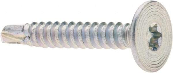 Value Collection - #10-16, Flat Head, Torx Drive, 1-1/4" Self Drilling Screw - Steel, Zinc-Plated Finish - Eagle Tool & Supply