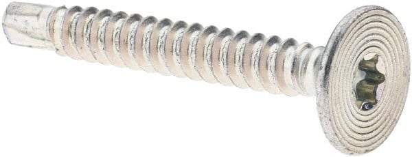 Value Collection - #10-16, Flat Head, Torx Drive, 1-1/2" Self Drilling Screw - Steel, Zinc-Plated Finish - Eagle Tool & Supply