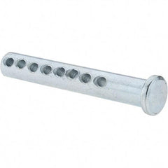 Value Collection - 5/16" Pin Diam, 2" OAL, Adjustable Clevis Pin - 7/64" Hole, 1-3/4" Usable Length, Zinc-Plated Steel - Eagle Tool & Supply