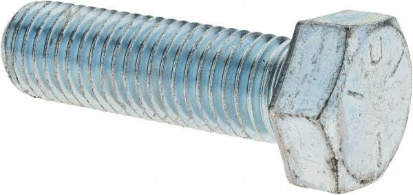 Value Collection - 3/4-10 UNC, 2-1/2" Length Under Head Hex Head Cap Screw - Fully Threaded, Grade 5 Steel, Zinc-Plated Finish, 1-1/8" Hex - Eagle Tool & Supply