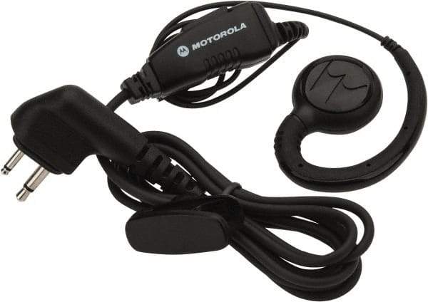 Motorola - Lightweight Swivel, In-Line & Push to Talk Microphone Earpiece with Microphone - Black, Use with Motorola CLS/RM/RDX/DTR/DLR Radios - Eagle Tool & Supply