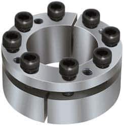 Climax Metal Products - M10 Thread, 3-7/16" Bore Diam, 5.118" OD, Shaft Locking Device - 9 Screws, 34,204 Lb Axial Load, 5.118" OAW, 0.945" Thrust Ring Width - Eagle Tool & Supply