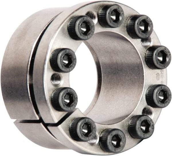 Climax Metal Products - M5 Thread, 1-1/8" Bore Diam, 1-7/8" OD, Shaft Locking Device - 9 Screws, 7,916 Lb Axial Load, 2" OAW, 0.669" Thrust Ring Width, 4,453 Ft/Lb Max Torque - Eagle Tool & Supply