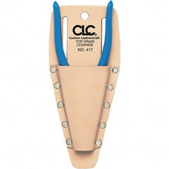 CLC - Pliers Holster with 1 Pocket - Leather, Natural (Color), 3" Wide x 6" High x 1" Deep - Eagle Tool & Supply