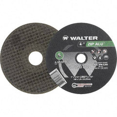 WALTER Surface Technologies - 7" 30 Grit Aluminum Oxide Cutoff Wheel - 1/16" Thick, 7/8" Arbor, 8,600 Max RPM, Use with Angle Grinders - Eagle Tool & Supply