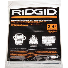 Ridgid - Vacuum Cleaner Filters Vacuum Type: Wet/Dry Vacuum Filter Type: Bag - Eagle Tool & Supply