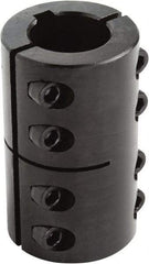 Climax Metal Products - 1-1/2" Inside x 2-5/8" Outside Diam, Two Piece Rigid Coupling with Keyway - 3-7/8" Long x 3/8" Keyway Width x 3/16" Keyway Depth - Eagle Tool & Supply