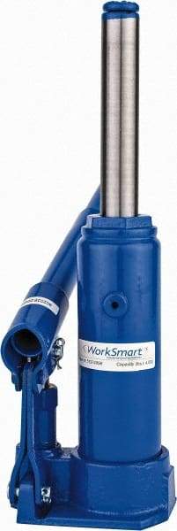 Value Collection - 2 Ton Capacity Side Pump Bottle Jack - 7-1/8" to 13-3/4" High, 4-5/8" Piston Stroke, 2" Screw Length, 1/2" Screw Diam, 0.86" Plunger Diam, 3-3/4" Long x 3-5/8" Wide Base - Eagle Tool & Supply