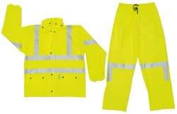 MCR Safety - Size M, Lime, Rain, Disposable Encapsulated Suit - No Pockets - Eagle Tool & Supply