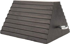 Value Collection - 9" Wide x 6" High x 8" Deep, Rubber Wheel Chock - Type B, Complete with Cadmium Plated Eyebolt - Eagle Tool & Supply
