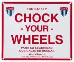 Value Collection - "Chock Your Wheels", Aluminum Safety Sign - Use for Accident Prevention - Eagle Tool & Supply