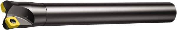 Sandvik Coromant - 3 Inserts, 17.65mm Cut Diam, 1" Arbor Diam, 1.2mm Max Depth of Cut, Indexable Square-Shoulder Face Mill - 10° Lead Angle, 10" High, R210-090412M Insert Compatibility, Through Coolant, Series CoroMill 210 - Eagle Tool & Supply