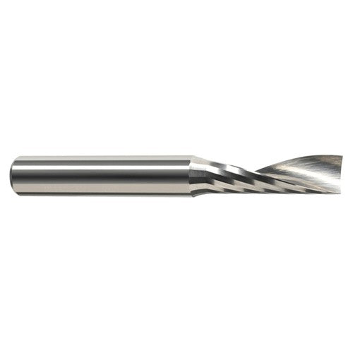 End Mills for Plastics - Single Flute - 0.0469″ (3/64″) Cutter Diameter × 0.2500″ (1/4″) Length of Cut Carbide Square Upcut End Mill for Plastic, 1 Flute - Exact Industrial Supply