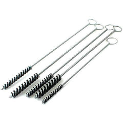 Brush Research Mfg. - 3/4" Diam Helical Nylon Tube Brush - Single Spiral, 0.017" Filament Diam, 3" Brush Length, 40" OAL, 0.245" Diam Galvanized Steel Shank - Eagle Tool & Supply