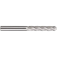 SGS - 3/8" Diam, 1-3/4" LOC, 4 Flute Solid Carbide Ball End Mill - AlTiN Finish, Single End, 4" OAL, 3/8" Shank Diam, Spiral Flute - Eagle Tool & Supply