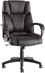 ALERA - 28-3/8" High Office/Managerial/Executive Chair - 21" Wide x 20" Deep, Soft Leather Seat, Black - Eagle Tool & Supply