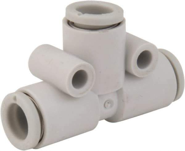 SMC PNEUMATICS - 12mm OD, Brass/Polybutylene Push-to-Connect Union Tee - 145 Max psi - Eagle Tool & Supply