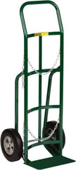 Little Giant - 800 Lb Capacity 47" OAH Cylinder Hand Truck - 8 x 14" Base Plate, Continuous Handle, Steel, Solid Rubber Wheels - Eagle Tool & Supply
