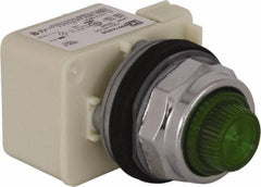 Schneider Electric - 120 V Green Lens Incandescent Pilot Light - Round Lens, Screw Clamp Connector - Eagle Tool & Supply