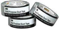 3M - 2" x 50 Yds Silver Duct Tape - 5.5 mil, Rubber Adhesive, Polyethylene Film Backing, 19 Lb/ln Tensile Strength, 248°F Max, Series 2929 - Eagle Tool & Supply