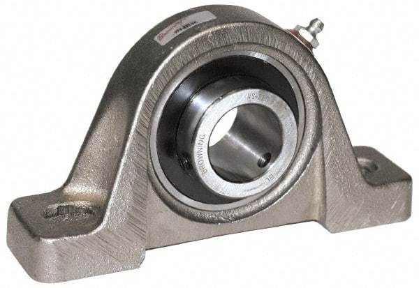 Browning - 2" ID, 8-13/16" OAL x 4-31/32" OAH Pillow Block Air Handling - 6,601 Lb Static Cap, 9,752 Lb Dyn Cap, 6-15/16" Btw Mnt Hole Ctrs, 2-1/2" Base-to-Ctr Ht, Cast Iron - Eagle Tool & Supply