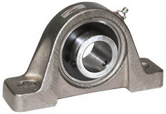 Browning - 1-7/16" ID, 6-3/4" OAL x 3-11/16" OAH Pillow Block Air Handling - 3,493 Lb Static Cap, 5,782 Lb Dyn Cap, 5" Btw Mnt Hole Ctrs, 1-7/8" Base-to-Ctr Ht, Cast Iron - Eagle Tool & Supply