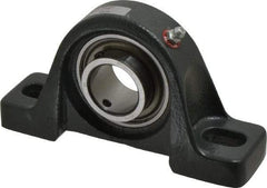 Browning - 1-3/16" ID, 6-3/16" OAL x 3-9/32" OAH Pillow Block - 2,567 Lb Static Cap, 4,381 Lb Dyn Cap, 4-23/32" Btw Mnt Hole Ctrs, 1-11/16" Base-to-Ctr Ht, Cast Iron - Eagle Tool & Supply