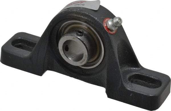 Browning - 5/8" ID, 4-7/8" OAL x 2-7/32" OAH Pillow Block - 1,444 Lb Static Cap, 2,611 Lb Dyn Cap, 3-7/16" Btw Mnt Hole Ctrs, 1-3/16" Base-to-Ctr Ht, Cast Iron - Eagle Tool & Supply