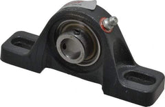 Browning - 5/8" ID, 4-7/8" OAL x 2-7/32" OAH Pillow Block - 1,444 Lb Static Cap, 2,611 Lb Dyn Cap, 3-7/16" Btw Mnt Hole Ctrs, 1-3/16" Base-to-Ctr Ht, Cast Iron - Eagle Tool & Supply
