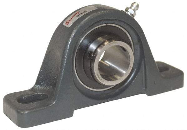 Browning - 1-3/16" ID, 6-3/16" OAL x 3-5/32" OAH Pillow Block - 2,567 Lb Static Cap, 4,381 Lb Dyn Cap, 4-5/8" Btw Mnt Hole Ctrs, 1-9/16" Base-to-Ctr Ht, Cast Iron - Eagle Tool & Supply