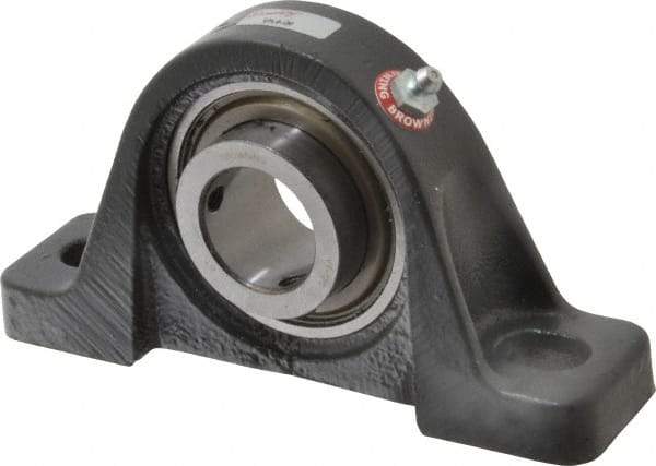 Browning - 1-1/4" ID, 6-3/4" OAL x 3-5/8" OAH Pillow Block - 3,493 Lb Static Cap, 5,782 Lb Dyn Cap, 5" Btw Mnt Hole Ctrs, 1-13/16" Base-to-Ctr Ht, Cast Iron - Eagle Tool & Supply