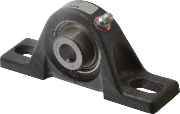 Browning - 1/2" ID, 4-7/8" OAL x 2-3/32" OAH Pillow Block - 1,444 Lb Static Cap, 2,611 Lb Dyn Cap, 3-5/8" Btw Mnt Hole Ctrs, 1-1/16" Base-to-Ctr Ht, Cast Iron - Eagle Tool & Supply