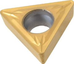 Seco - TCMT32.52 MF2 Grade CP500 Carbide Turning Insert - TiAlN/TiN Finish, 60° Triangle, 3/8" Inscr Circle, 5/32" Thick, 1/32" Corner Radius - Eagle Tool & Supply
