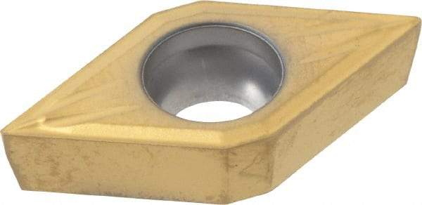 Seco - DCMT32.50.5 MF2 Grade CP500 Carbide Turning Insert - TiAlN/TiN Finish, 55° Diamond, 3/8" Inscr Circle, 5/32" Thick, 0.0078" Corner Radius - Eagle Tool & Supply