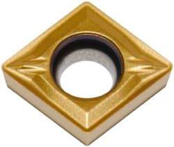 Seco - CCMT32.50.5 MF2 Grade CP500 Carbide Turning Insert - TiAlN/TiN Finish, 80° Diamond, 3/8" Inscr Circle, 5/32" Thick, 0.0078" Corner Radius - Eagle Tool & Supply