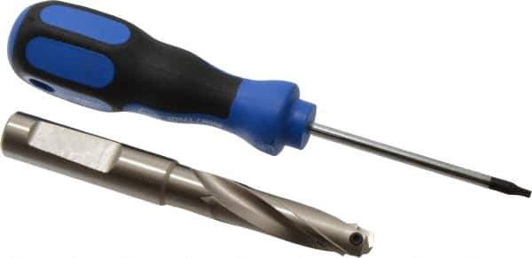 Guhring - 29/64 to 0.472" Diam, 38.1mm Max Depth, 1/2" Shank Diam, 56mm Flute, Replaceable Tip Drill - HT 800 WP Insert, Series 4107 - Eagle Tool & Supply