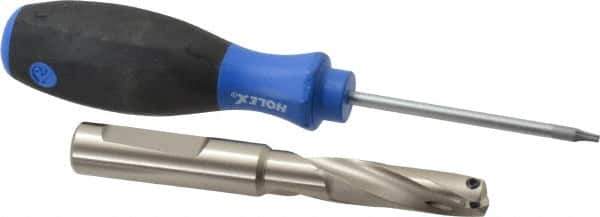 Guhring - 0.433 to 0.452" Diam, 36.6mm Max Depth, 1/2" Shank Diam, 54mm Flute, Replaceable Tip Drill - HT 800 WP Insert, Series 4107 - Eagle Tool & Supply