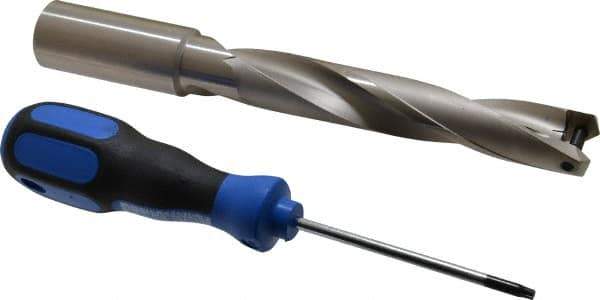 Guhring - 21.99mm Diam, 114.1mm Max Depth, 25mm Shank Diam, 207mm OAL, Replaceable Tip Drill - HT 800 WP Insert, Series 4108 - Eagle Tool & Supply