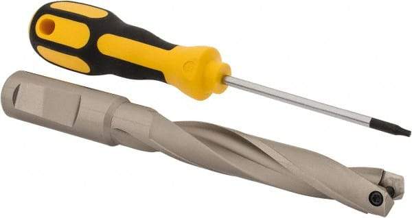 Guhring - 0.65 to 0.669" Diam, 88.1mm Max Depth, 19.05mm Shank Diam, 164mm OAL, Replaceable Tip Drill - HT 800 WP Insert, Series 4108 - Eagle Tool & Supply