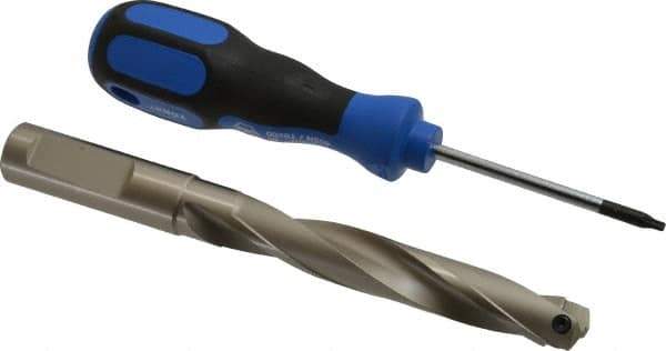 Guhring - 0.591 to 0.61" Diam, 80.3mm Max Depth, 15.88mm Shank Diam, 154mm OAL, Replaceable Tip Drill - HT 800 WP Insert, Series 4108 - Eagle Tool & Supply