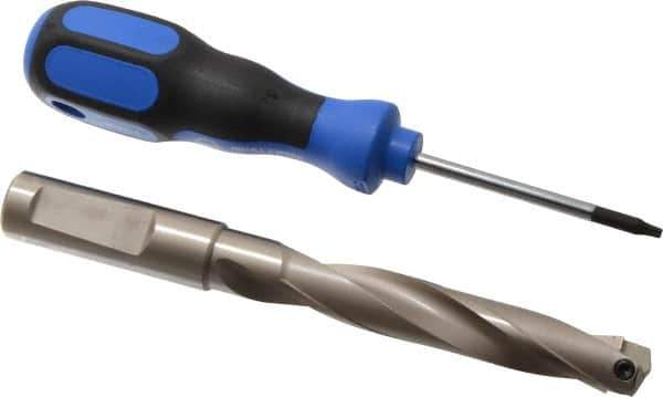 Guhring - 14.99mm Diam, 77.8mm Max Depth, 16mm Shank Diam, 150mm OAL, Replaceable Tip Drill - HT 800 WP Insert, Series 4108 - Eagle Tool & Supply