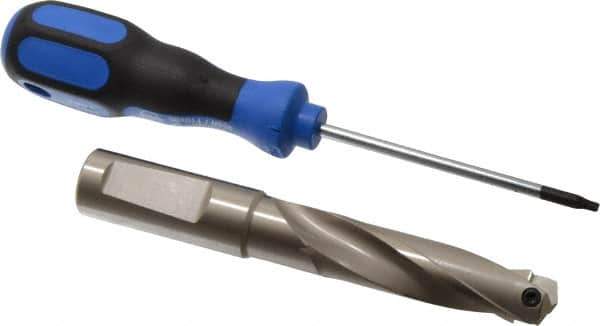 Guhring - 0.689 to 0.708" Diam, 57.4mm Max Depth, 3/4" Shank Diam, 84mm Flute, Replaceable Tip Drill - HT 800 WP Insert, Series 4107 - Eagle Tool & Supply