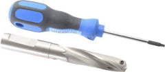 Guhring - 0.61 to 0.63" Diam, 50.9mm Max Depth, 5/8" Shank Diam, 75mm Flute, Replaceable Tip Drill - HT 800 WP Insert, Series 4107 - Eagle Tool & Supply