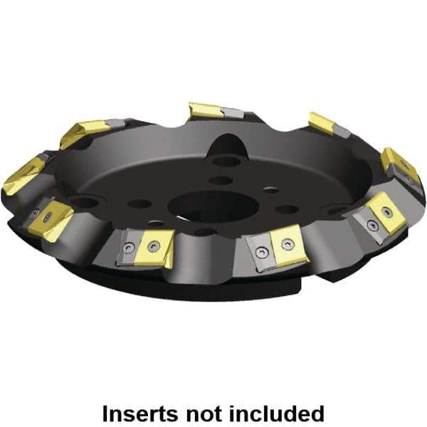 Kennametal - 12" Cut Diam, 2-1/2" Arbor Hole, 17.15mm Max Depth of Cut, 45° Indexable Chamfer & Angle Face Mill - 10 Inserts, LN.U 2410... Insert, Right Hand Cut, 10 Flutes, Series MEGA45 - Eagle Tool & Supply