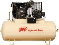 Ingersoll-Rand - 10 hp, 120 Gal Stationary Electric Horizontal Screw Air Compressor - Three Phase, 175 Max psi, 35 CFM, 230 Volt - Eagle Tool & Supply