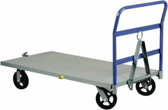Little Giant - 2,000 Lb Capacity Steel Caster Steer Trailer - Steel Deck, 30" OAW, 60" Platform Length x 15-1/2" Platform Height, Mold On Rubber Casters - Eagle Tool & Supply