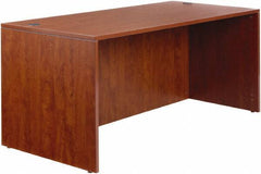 ALERA - Woodgrain Laminate Desk Shell - 65" Wide x 29-1/2" Deep x 29-5/8" High, Medium Cherry - Eagle Tool & Supply