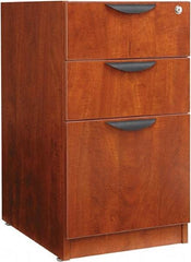 ALERA - 15-5/8" Wide x 28-1/2" High x 28-1/2" Deep, 3 Drawer Full Pedestal - Woodgrain Laminate, Cherry - Eagle Tool & Supply